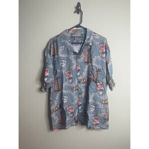 Pineapple Connection US 51 South Hawaiian Style Button Up Large